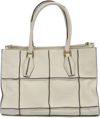 Tod's Tods D-Cube White Leather Tote Bag (Pre-Owned)