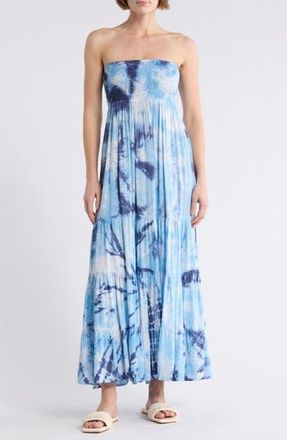 Boho Me Ombre Tube Maxi Dress in Sky Tiedye at Nordstrom Rack, Size Medium