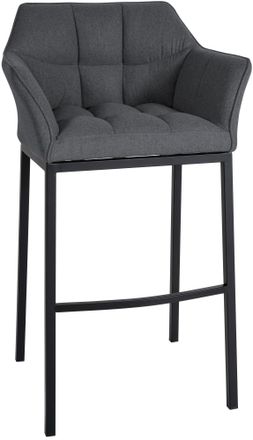 Clp Clp - Taburete De Bar Damaso De Fieltro Y Base Met&aacute;lica De 4 Patas Gris Negro