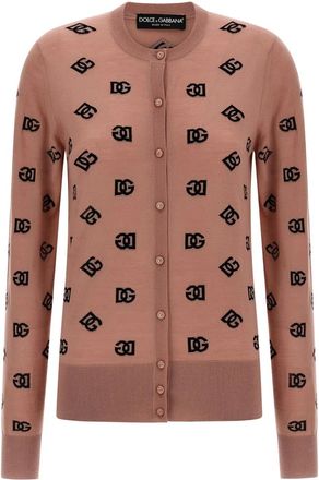 Dolce & Gabbana Cardigan DNA con stampa logo - Rosa