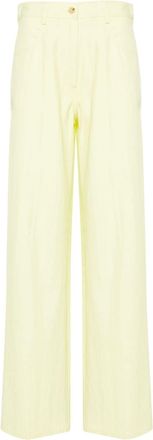 Forte_Forte high-waist straight-leg trousers - women - Polyamide/Cotton/Viscose/Cotton - I - Green