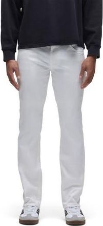 Hudson Blake Slim Straight Stretch Twill 5-Pocket Pants in White at Nordstrom Rack, Size 29