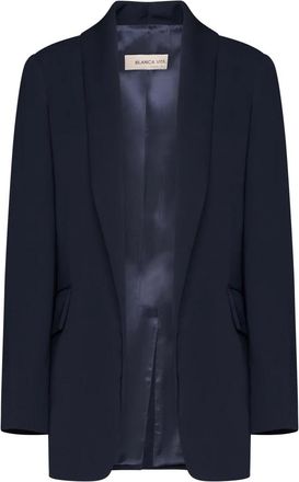Blanca Vita Stijlvolle Jassen met Sciall Detail - Dames - Blazers - Blauw - L - Polyester - Jassen