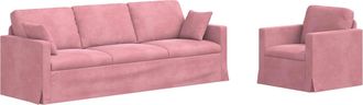 vidaXL Juego De Sof&aacute; 2 Uds. Rosa Terciopelo Vidaxl