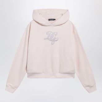 Dolce & Gabbana Felpa con cappuccio con ricamo in cotone rosa