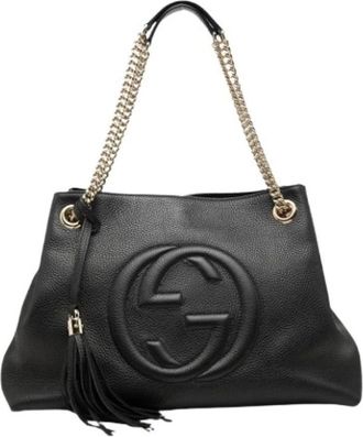 Gucci Pre-owned Soho Chain - Dames - Pre-owned - Zwart - Maat: ONE Size Leer