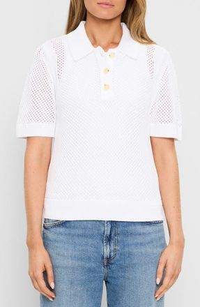 Michael Stars Perri Open Stitch Cotton Sweater in White at Nordstrom, Size X-Small