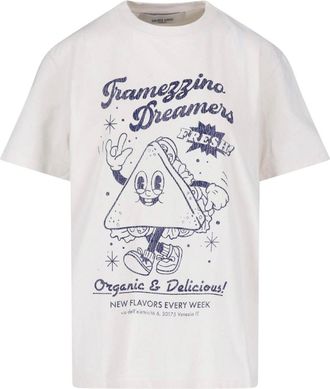 Golden Goose White Printed Cotton T-Shirt