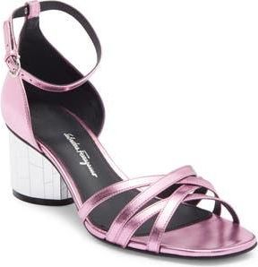Ferragamo Flor Metallic Leather Sandal in Pink at Nordstrom Rack, Size 5.5