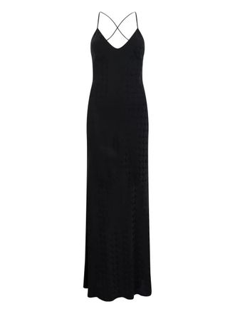 Roberto Cavalli V-neck maxi dress - women - Silk/Viscose - 40 - Black