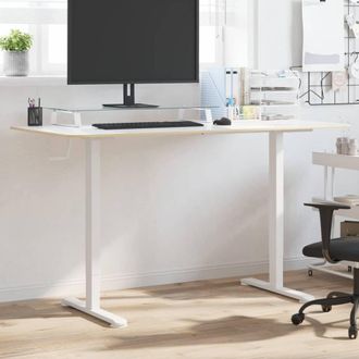 Berkfield Home Standing Desk Frame White (94-135)x60x(70-114) cm Steel