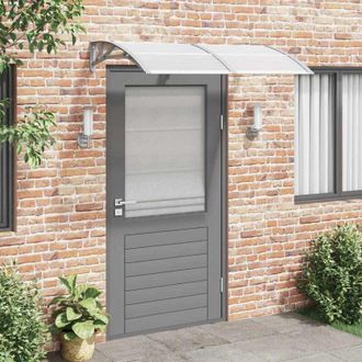 vidaXL Marquesina De Puerta Policarbonato Gris 150x100 Cm Vidaxl