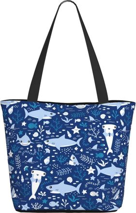 AOOEDM Marine Life And Sharks Ladies Shopping Bag 13x11x7in.The Perfect ValentineS Day Gift.It Is The Best ValentineS Day Gift For Mom, Daughter, Wife,Etc