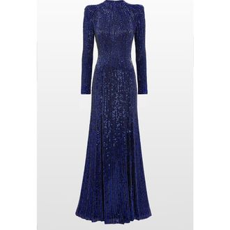 Jenny Packham Aurora Sequined Gown in Light Navy at Nordstrom, Size 16 Uk