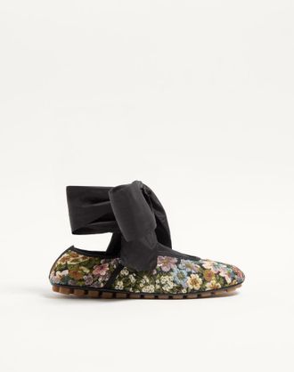 Valentino Garavani Rythmika Ballerina in Apr&egrave;s LHiver Jacquard Fabric Woman ANIMAL PRINT 36.5