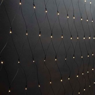 Nedis Luces Decorativas De Malla Blanco Calido 160 Led 2x1m Efectos De Luz 7 Interior O Exterior Adaptador De Corriente