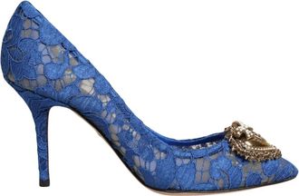Dolce & Gabbana Taormina Lace Devotion Pumps - Dames - Pumps - Blauw - 35 1/2 EU - Schoenen