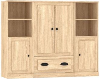 vidaXL Highboards 3 pcs Sonoma Oak Engineered Wood Vidaxl
