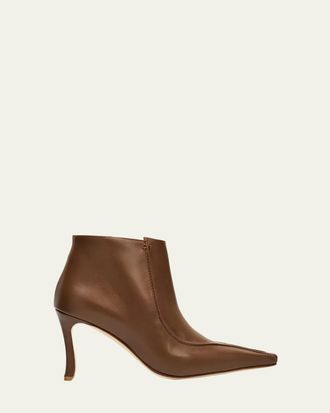 Manolo Blahnik Milleta 90mm Leather Ankle Boots