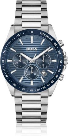 BOSS Link-bracelet chronograph watch with blue textured dial