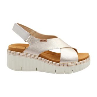 Pikolinos Sandaal - Dames - Sleehakken - Grijs - 38 EU - Schoenen