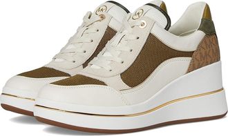 Michael Kors Emmy Wedge Trainer Womens Shoes Husk : 6.5 M, Canvas