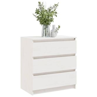 Berkfield Home Durable Bedside Cabinet White 60x36x64 cm Solid Pinewood | Size: 60 x 36 x 64 cm