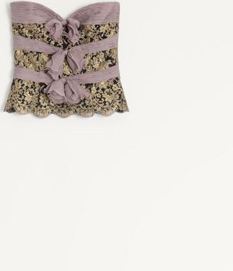 Valentino Top In Chiffon Donna GRIGIO/MAUVE/ORO 38