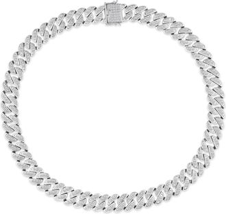 The Diamond Store 21 Inch Havana Cuban Lab Diamond Necklace 8.00ct Set in 925 Silver