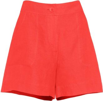 Eres Correct high-waisted linen shorts - women - Linen/Flax - 42 - Red