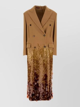 Gucci wool coat double breasted sequin detail