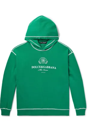 Dolce & Gabbana Oversized Logo-Print Cotton-Jersey Hoodie