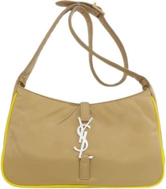 Saint Laurent Pre-owned Shoulder Bags, female, Brown, Size: ONE SIZE Pre-owned Nylon Shoulder Bag