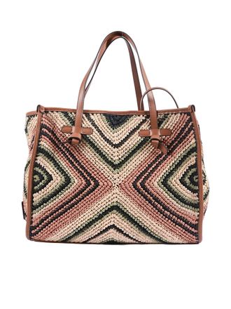 Gianni Chiarini Geometric Pattern Leather Tote Bag