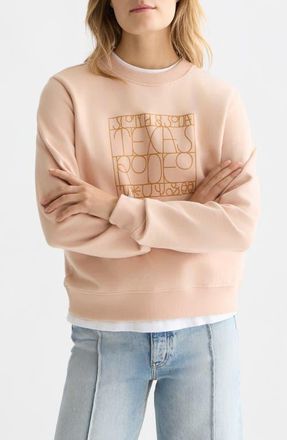 Scotch & Soda Texas Rodeo Cotton Graphic Sweatshirt in Rose Dust at Nordstrom, Size X-Large