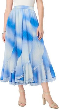 Roaman's Plus Size French Skirt in Horizon Blue Soft Mist at Nordstrom, Size 22