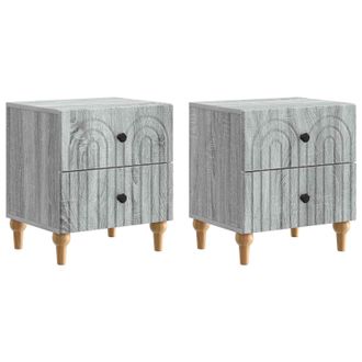 vidaXL Armario De Noche Con Caj&oacute;n 2 Pcs Gris Sonoma 43 X 34,5 X 48 Cm Vidaxl