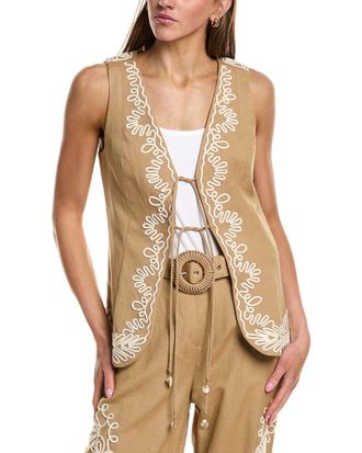 Hemant & Nandita Linen-Blend Vest