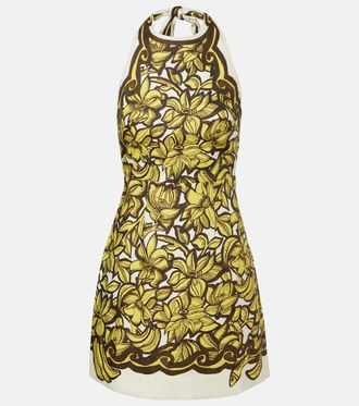 Alemais Al&eacute;mais Mona floral hemp minidress