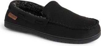 Dearfoams Mens Keaton Twill House Shoe Moccasin Slipper