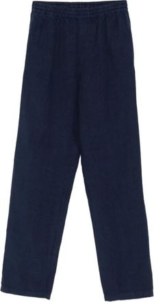 Aspesi Rechte Broek - Heren - Straight fit broeken - Blauw - XL - Leer - Broeken