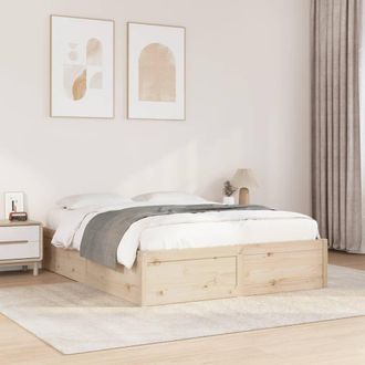 Berkfield Home Bed Frame without Mattress 140x200 cm Solid Wood Pine in Brown