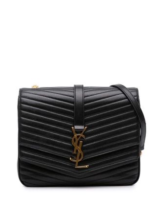 Saint Laurent 2018 Medium Chevron Lambskin Monogram Sulpice Bag crossbody bag - Black