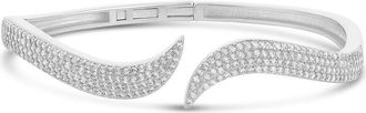 SHYMI Pav&eacute; Curl Cuff Bracelet in Silver at Nordstrom