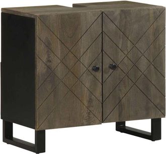 vidaXL Sink Cabinet Black 62x33x58 cm Solid Wood Mango Vidaxl