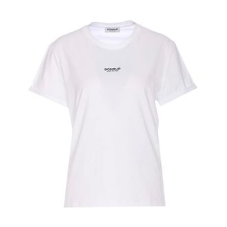 Dondup T-Shirts, female, White, Size: L Regular-fit crew-neck T-shirt in jersey