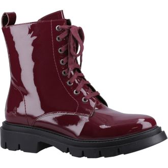Hush Puppies Rhea Leather WoMens Bordeaux Boots - Red - Size UK 3