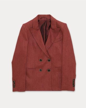 Fortela Bastien Classic Linen Jacket in Burgundy at Nordstrom, Size 40