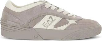 Emporio Armani Zapatillas de piel de corte bajo con paneles superpuestos - Shoes - Hombre - Gris - 40 1/2 EU
