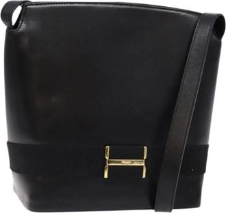 Ferragamo Pre-owned Cross Body Bags, female, Black, Size: ONE SIZE Pre-owned Leather shoulder-bags